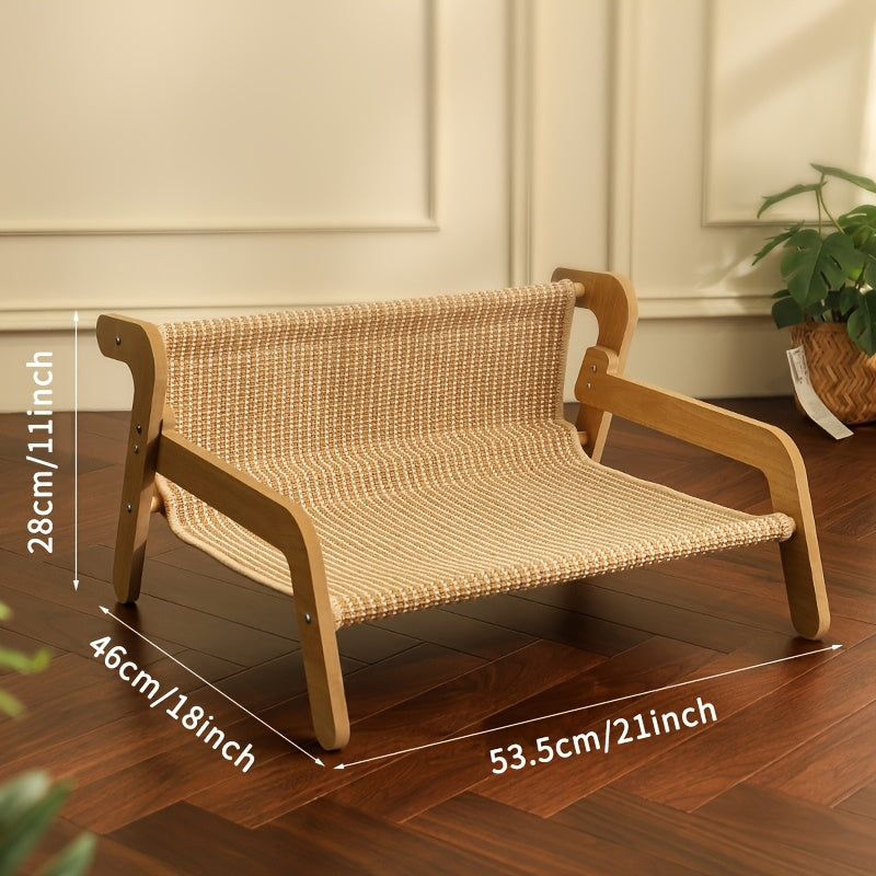 Cat Scratcher Hammock Linen Lounge Chair