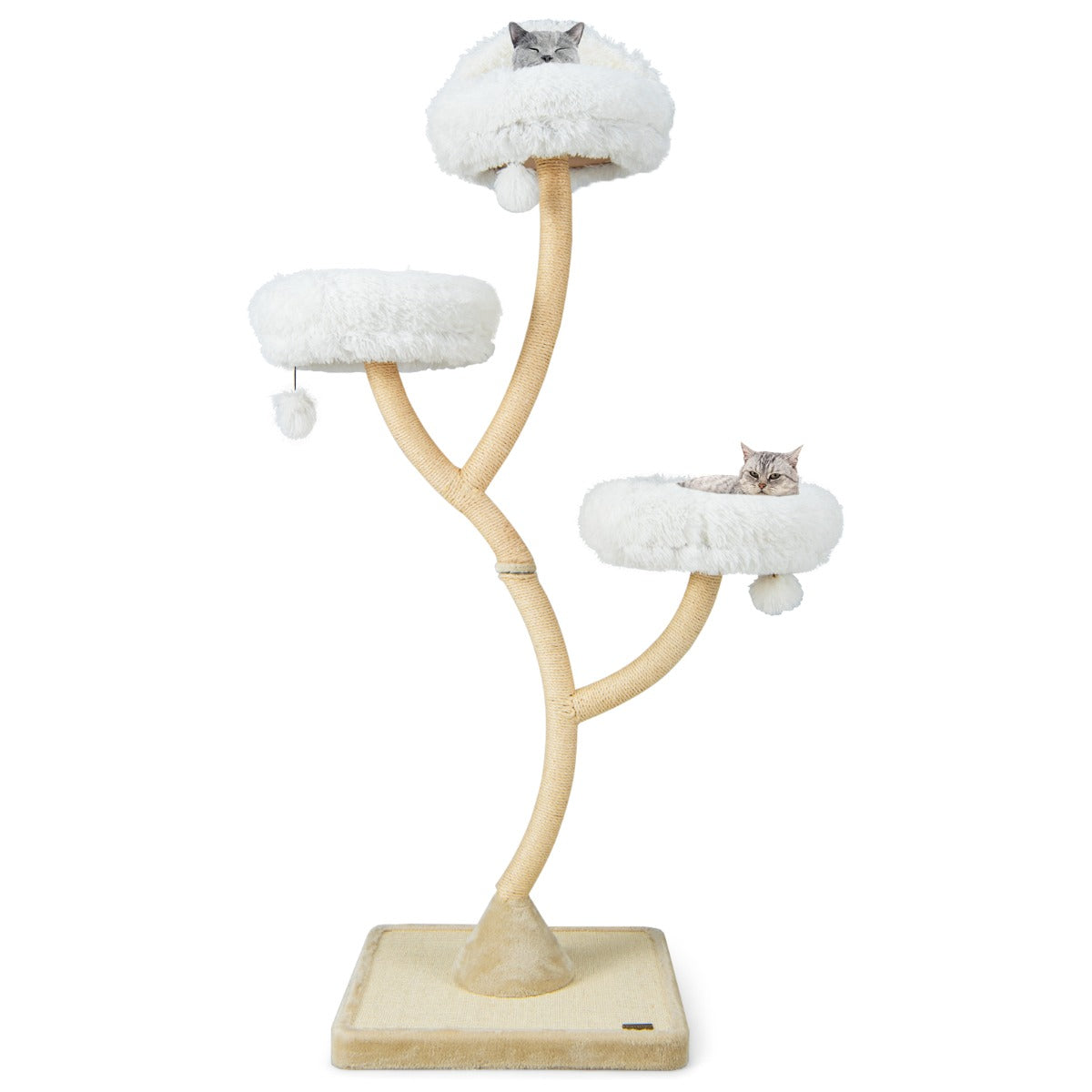 NNECW 178cm Multi-Level Cat Activity Center with 3 Warm Perches for Cat-Beige