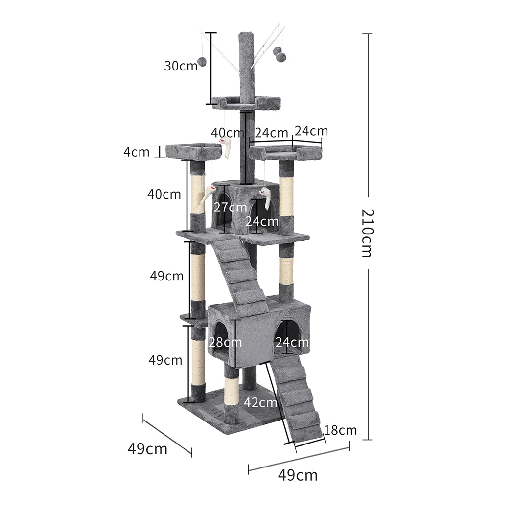 PaWz Cat Tree Scratching Post Scratcher Grey